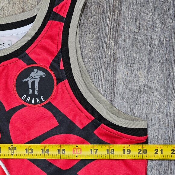 Drake OVO Octobers Very Own Basketball Jersey M Red Black Headgear Classics RARE - Picture 7 of 8